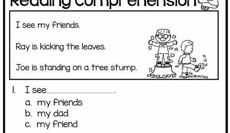 preschool reading comprehension worksheets