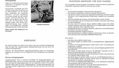 Fordson Dexta and Super Dexta Operating Instructions Manual