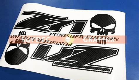 Pair of Z71 Punisher Edition 4X4 Off Road Vinyl Carbon Stickers Decals