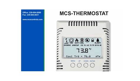 MCS-THERMOSTAT Installation Reference Manual | Manualzz
