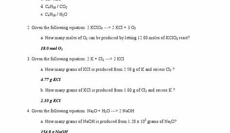 Stoichiometry Exercises With Answers Pdf