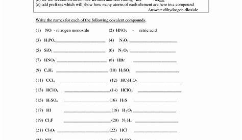 molecular compound worksheet answers