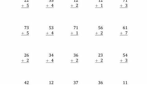 2-Digit Plus 1-Digit Addition with NO Regrouping (A)