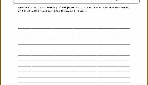 3rd Grade Reading Summary Worksheet Worksheet : Resume Examples