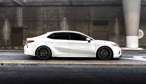 White Toyota Camry Customized with a Touch of Style and on Blaque