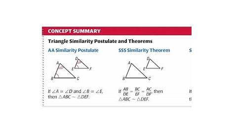 Similarity Theorems Worksheet