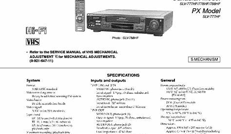 sony slv-n750 service manual