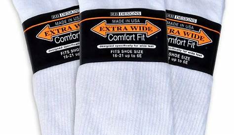 Extra Wide Sock - Extra Wide Comfort Fit Athletic Crew (Mid-Calf) Socks