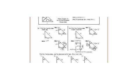 special rights triangles worksheet