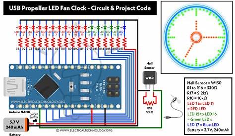 propeller clock using arduino circuit diagram