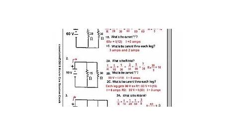 Parallel Circuits II Worksheet (Parallel Circuits Continued) | TpT