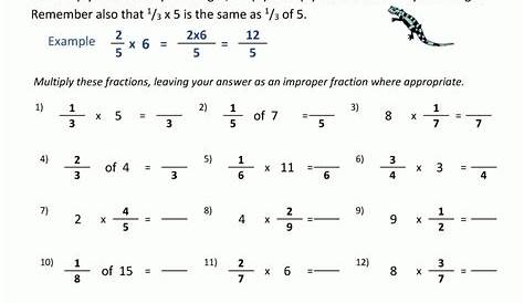 multiplying a fraction by a whole number worksheets