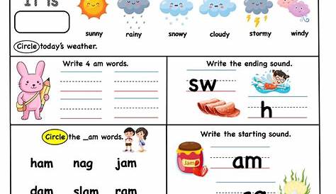 am word family - Super Sheet Kindergarten worksheet