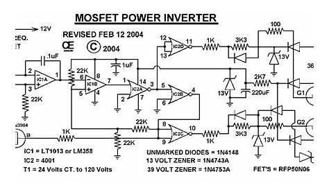 Wiring Schematic diagram: 1000W Mosfet Power Inverter