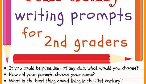 an orange and red poster with the words fun daily writing prompts for