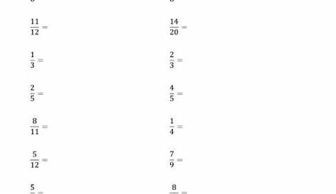 Converting Fractions to Decimals (A) Fractions Worksheet