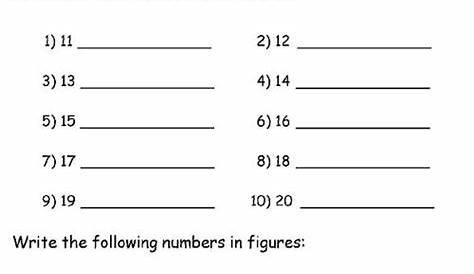 write the number in words worksheet