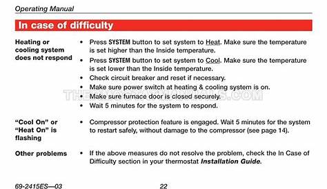 Honeywell RTH6350D Thermostat Operating Manual