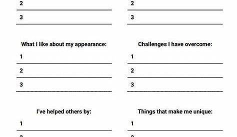 My Strengths and Qualities (Worksheet) | Therapist Aid | Self esteem