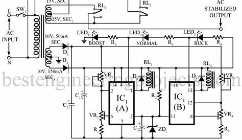 AC Voltage Stabilizer Circuit using 556 IC | Best Engineering Projects