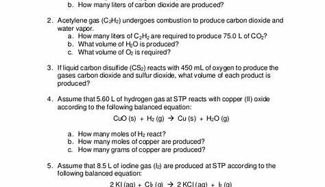 stoichiometry practice worksheets with answers