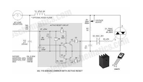 110V/220V Light Dimmer Circuit with Active Reset