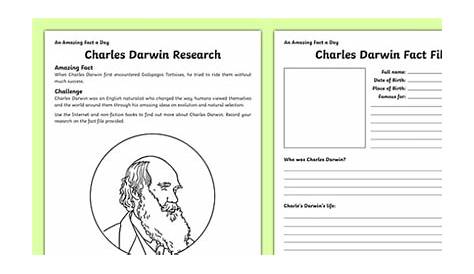Charles Darwin Biography Worksheets | 99Worksheets