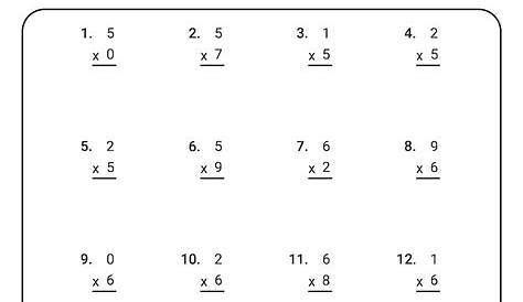 multiplication facts worksheet