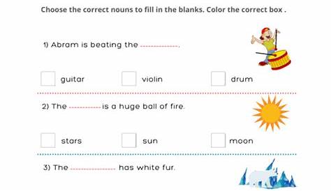 Identifying Nouns Worksheets for Grade 2 - Kidpid