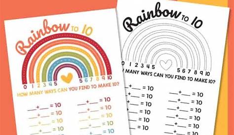 Rainbow Making 10 Worksheet - Made with HAPPY