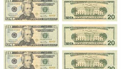 Printable Fake Money Actual Size / 7 Best Images of Printable Money