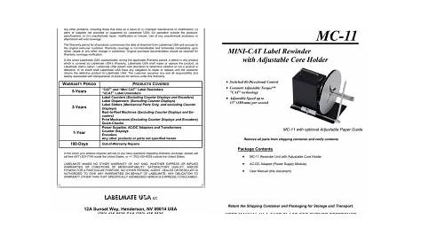 Labelmate MC-11 User Manual | Manualzz
