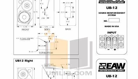 PDF manual for Eaw Speaker System UB12