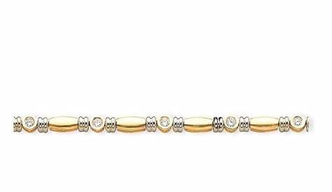 14k Two Tone Gold H-I SI2 Diamond Tennis bracelet. Dimensions: Chain