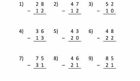 subtraction worksheets for grade 1 regrouping