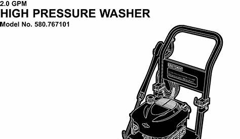 Craftsman 580767101 User Manual PRESSURE WASHER Manuals And Guides L0209328