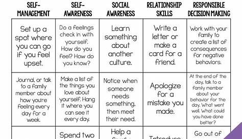 social emotional learning worksheets