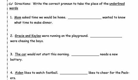 pronouns worksheets 2nd grade