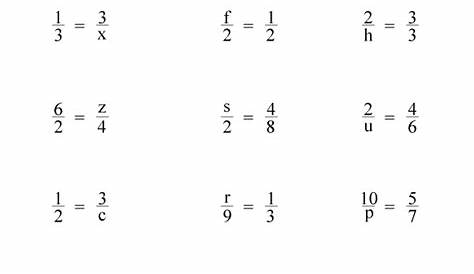 Cross Multiplication Worksheet With Variables Pictures - Small Letter