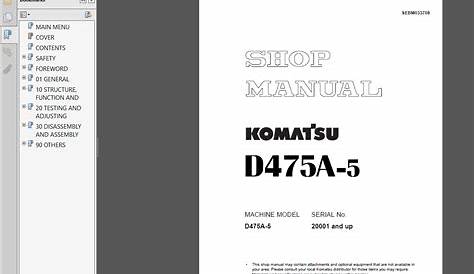 Komatsu D475A-5 Dozer Service Repair Manual - PDF Download
