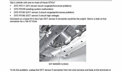 2006 Civic EX w/ check engine light & codes: p2183, p2185, & p0111