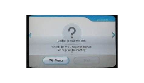 Unable To Read The Disc - Check the Wii Operations Manual for help