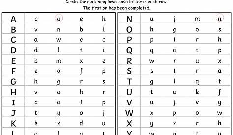 Match Upper And Lowercase Letters Worksheets