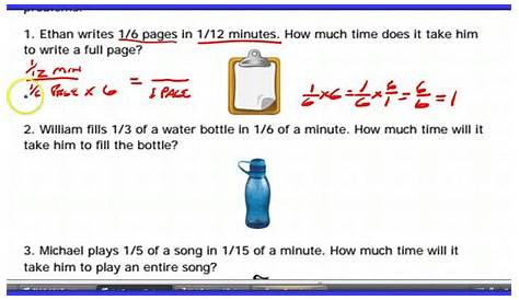 Unit Rate and Ratios of Fractions Worksheet Help - YouTube