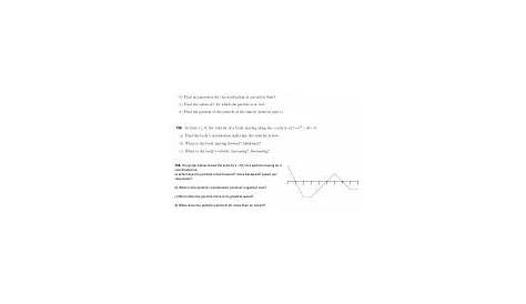 Particle Motion Worksheet.pdf - AP CALCULUS AB Particle Problems