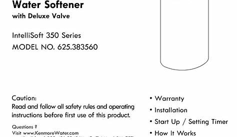 sentry 2 water softener manual