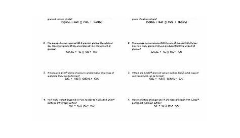 mixed stoichiometry practice worksheet