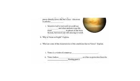 introduction to the solar system crash course astronomy #9 worksheets