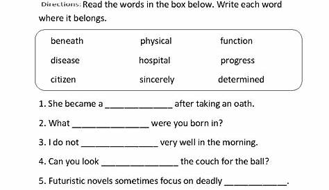 vocabulary worksheet 7th grade