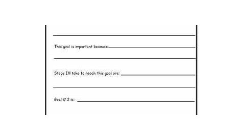 my personal free setting life goals worksheet pdf for kids | Develop